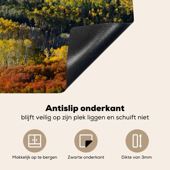 KitchenYeah® Inductie beschermer 80.2x52.2 cm - Berglandschap in Colorado - Kookplaataccessoires - Afdekplaat voor kookplaat - Inductiebeschermer - Inductiemat - Inductieplaat mat