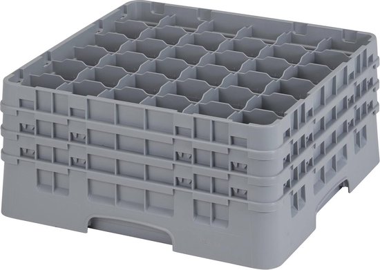 CAMBRO Camrack Glasrek - 36 Compartimenten - 50 x 50 x 22,5 cm - Glas Hoogte: 19,6 cm