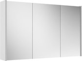 Adema Spiegelkast - 100x63x16cm -inclusief zijpanelen - greige (grijs)