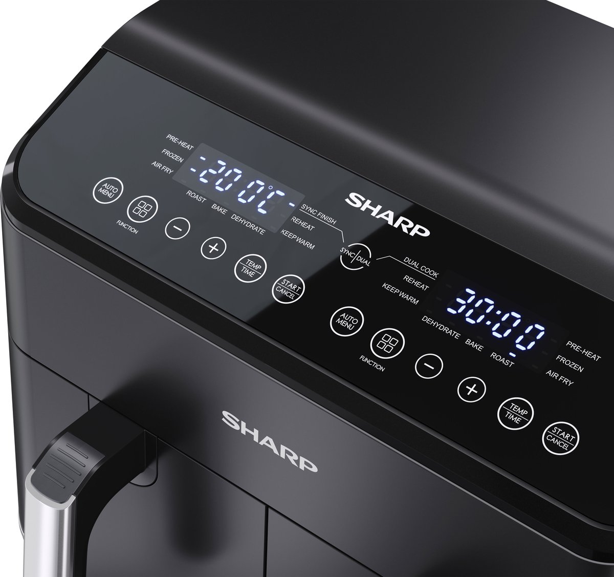 Afbeelding 3 van Sharp AF-GD82AE-B dubbele Airfryer - 2x 4 liter - 1800 Watt