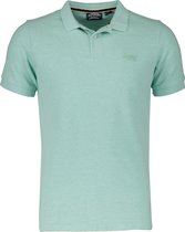 Superdry - Piqué Poloshirt Melange Lichtgroen - Modern-fit - Heren Poloshirt Maat S