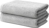 Handdoekenset - 2 handdoeken 50 x 100 cm - voor huishouden, haarverzorging en nagelverzorging - 100% Prima katoen - zeer zacht en absorberend - Oeko-Tex gecertificeerd - 500 g/m2 - lichtgrijs