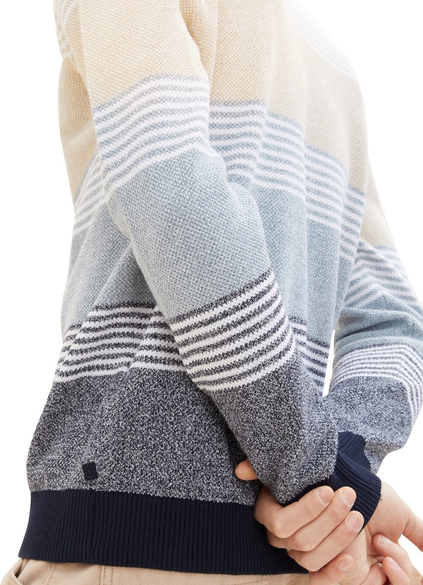 Tom Tailor - Pull - Maat S - Mannen - wit - katoen