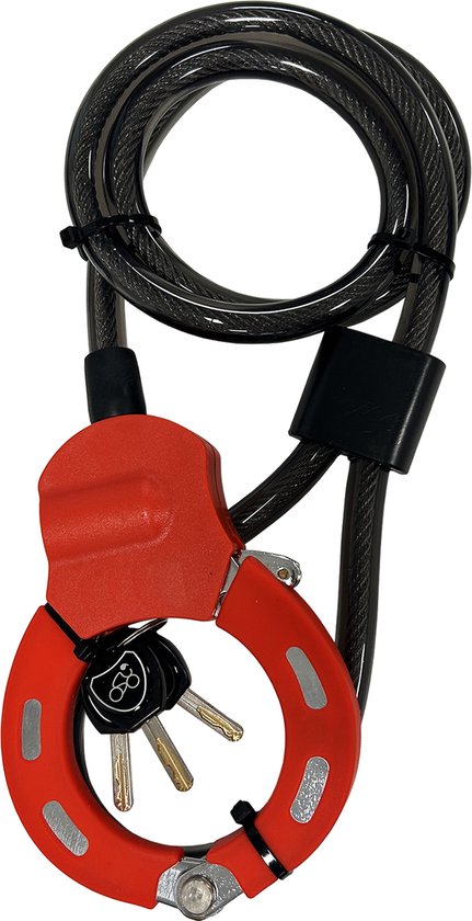 Antivol Multi pour scooter électrique avec câble - 100CM - Antivol Kick et scooter électrique - Acier trempé - Rouge