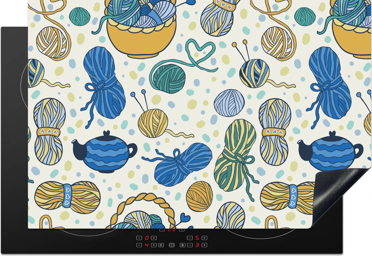 KitchenYeah® Inductie beschermer 76x51.5 cm - Breien - Patronen - Wol - Kookplaataccessoires - Afdekplaat voor kookplaat - Inductiebeschermer - Inductiemat - Inductieplaat mat