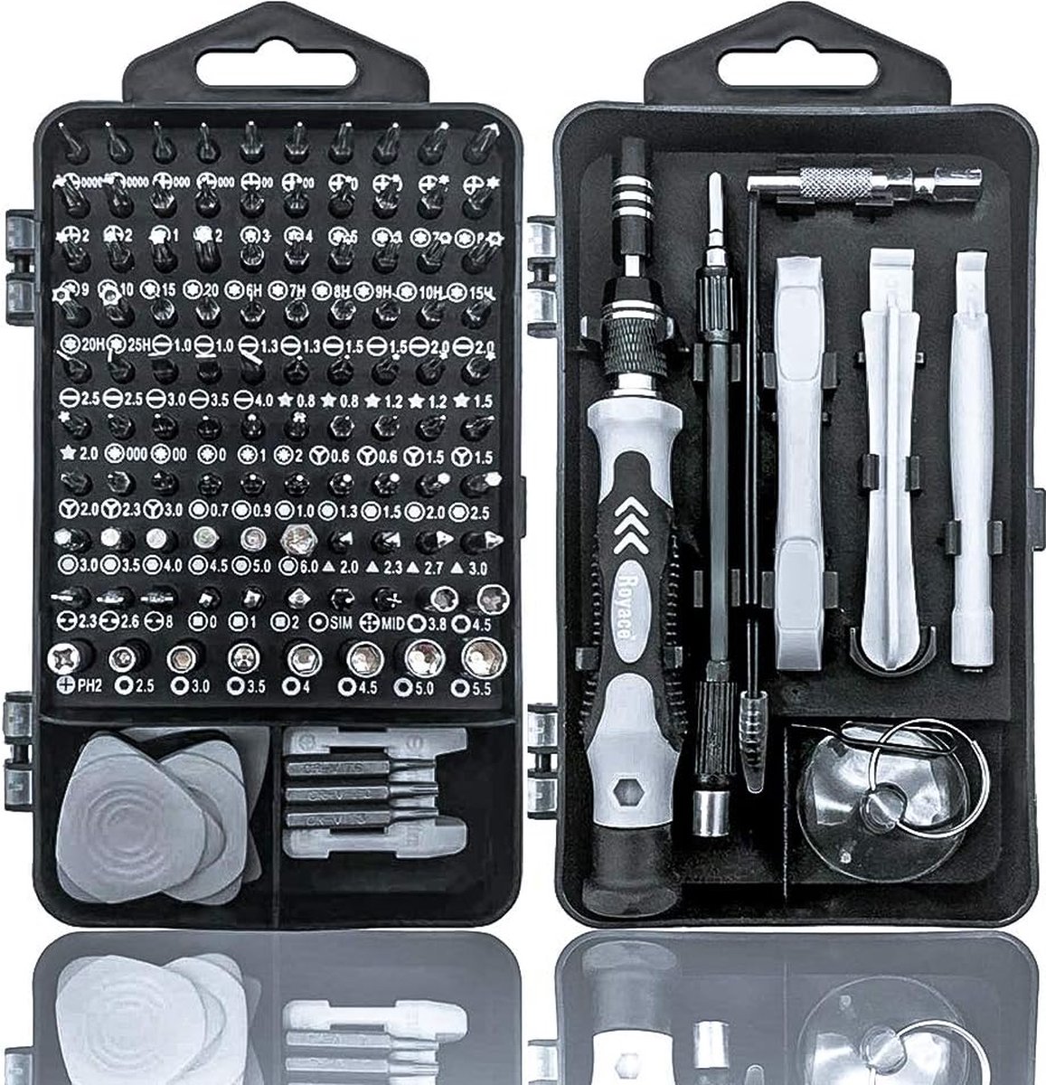 Schroevendraaierset fijnmechanica 115-in-1 mini-fijnmechanica-set magnetische torx-bit precisie-elektronica-reparatieset voor iPhone laptop tablet horlogemakers modelbouw horloges camera brillen