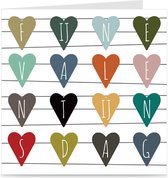 FIJNE VALENTIJNSDAG | kaart met hartjes / wenskaart met envelop | Valentijn / Valentijnsdag