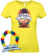 Dames t-shirt Cabana | Toppers in Concert 2024 | Club Tropicana | Hawaii Shirt | Ibiza Kleding | Lichtgeel Dames | maat XL