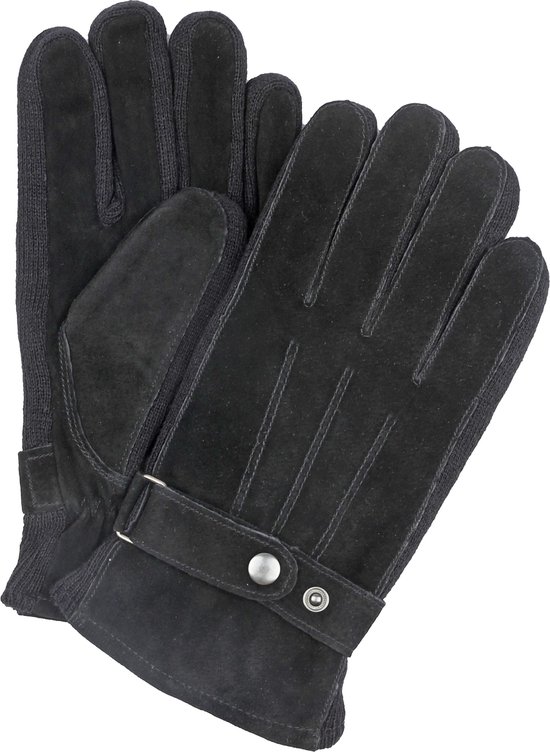 Suitable - Suede Handschoen Zwart - Heren