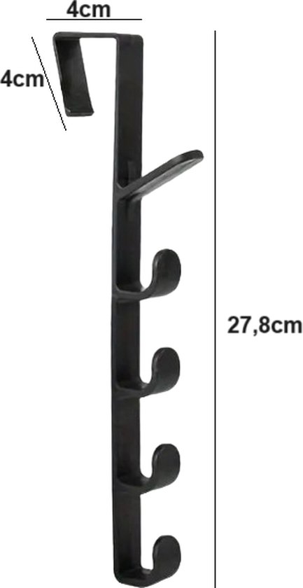 Deurhanger zwart - deurhaken - deurkapstok - deurhaak - tassenhanger