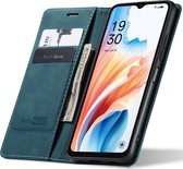 Étui adapté pour Oppo A38 - Book Case Cuir Slimline Blauw