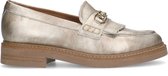 Manfield - Dames - Gouden leren loafers met goudkleurig detail - Maat 36