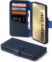 Samsung Galaxy S24 Plus (S24+) Hoesje - Luxe MobyDefend Wallet Bookcase - Blauw - GSM Hoesje - Telefoonhoesje Geschikt Voor Samsung Galaxy S24 Plus (S24+)