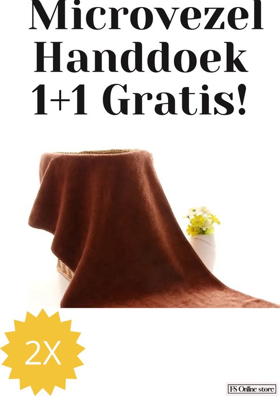 1+1 Gratis! 2x Microvezel Handdoek voor Auto, Huis, Kantoor, Badkamer, Keuken 35x75 cm- ultra absorberend - super zacht - handdoeken Zwarte-Bruin-Blauw- badhanddoek microvezel - ultra absorberend - super zacht - handdoeken