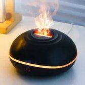 Nieuwe Trends Huishoudelijke Zwart Desktop Simulatie Vlam Aroma Luchtbevochtiger Lamp 200ml Mist Diffusor Essentiële Olie Aroma Diffuser