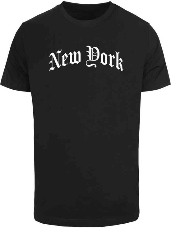 Mister Tee - New York Wording Heren T-shirt - Zwart