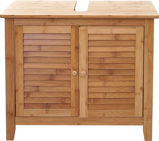 Relaxdays Waschbeckenunterschrank LAMELL, 2 Türen, Waschbecken Relaxdays Waschbeckenunterschrank LAMELL, 2 Türen, Waschbecken