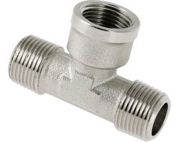 Bonfix Draadfitting T-stuk 3/8 - buitendraad x binnendraad x buitendraad - vernikkeld