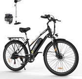 Hitway Elektrische Fiets BK27 - 28 Inch City Commuter EBike met Afneembare 36V 12Ah Lithium Batterij - Mountain E-Bike met 250W Motor - 7 Versnellingen - IP54 Waterdicht