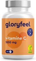 gloryfeel - Vitamine C 1.000 mg - Ondersteuning van het immuunsysteem - Hooggedoseerd - 200 veganistische tabletten (7 maanden)