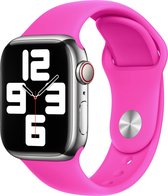 Bandje geschikt voor Apple Watch siliconen 42/44/45mm series 3 4 5 6 7 SE neon roze