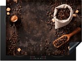 KitchenYeah® Inductie beschermer 71x52 cm - Koffiebonen - Koffie - Zak - Kookplaataccessoires - Afdekplaat voor kookplaat - Inductiebeschermer - Inductiemat - Inductieplaat mat