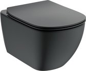 Ideal Standard Tesi Aquablade - wandcloset - met dunne Slow closing zitting en deksel - inclusief bevestigingset - verborgen bevestiging - mat zwart