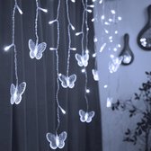 LED Lichtgordijn – Kerstverlichting voor Buiten & Binnen – Koel Wit- Vlinders - 6x1,5M