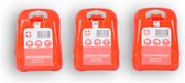 Discountershop EHBO Set van 3 - Rode Kleur - Voor Reizen & Auto - Compact Reisset - 19 Delig Gezondheidproducten in elke EHBO Kit