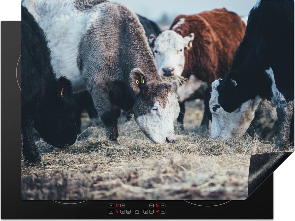 KitchenYeah® Inductie beschermer 70x52 cm - Dieren - Koe - Boerderij - Kookplaataccessoires - Afdekplaat voor kookplaat - Inductiebeschermer - Inductiemat - Inductieplaat mat