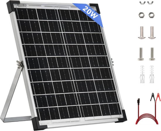 Zonnepanelen 12V 30W voor camper, schrikdraad, accu laden, camping
