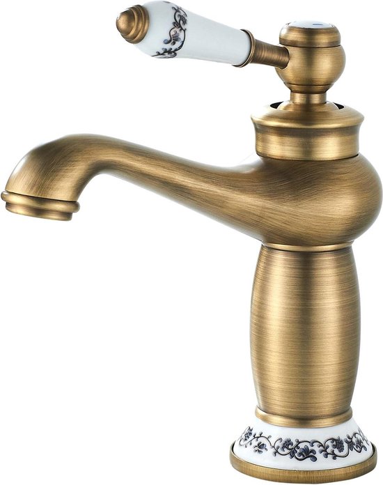 Kranen, Badkamer Kraan, Vintage Enkele Handgreep Mengkraan Koud Warm Water Brons Kraan voor Badkamer Wastafel Wastafel Woondecoratie, Badkamer Koude Warmte Kranen/Rose Goud little surprise