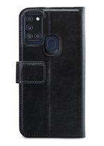Mobilize Gelly Wallet Telefoonhoesje geschikt voor Samsung Galaxy A21s Hoesje Uitneembare 2in1 Bookcase Portemonnee - Zwart