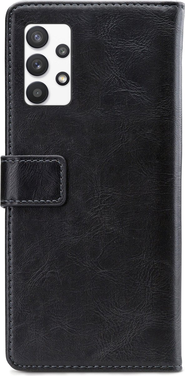 Mobilize Bookcase hoesje geschikt voor Samsung Galaxy A32 5G - Effen Zwart - Kunstleer