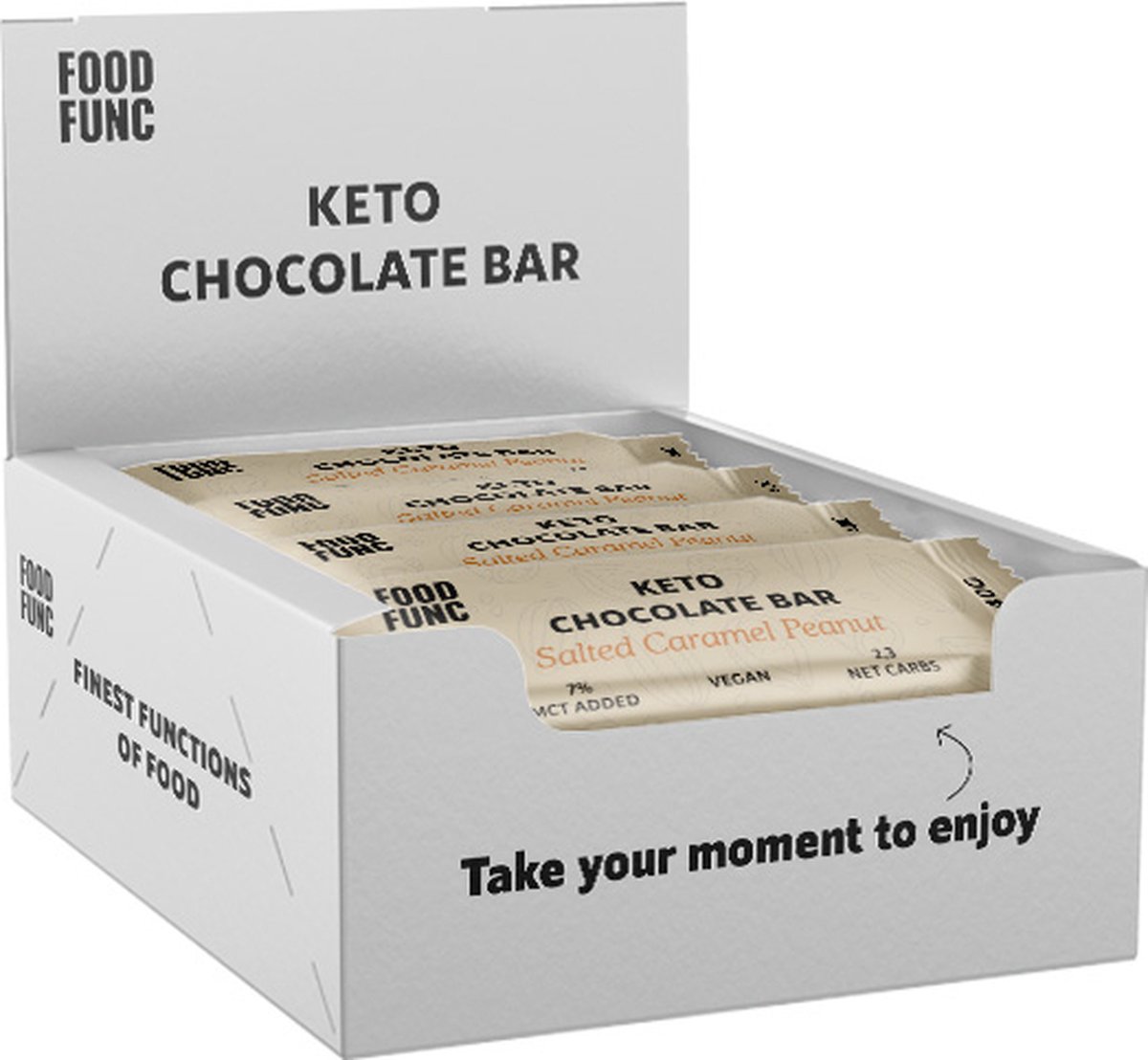 Goedkoopste Foodfunc | Keto Chocolate Bar | Salted Caramel Peanut | 12 Stuks | 12 x 40 gram | No Junk Just Func