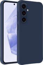 Hoesje Geschikt voor Samsung A35 Hoesje Siliconen Case Hoes - Hoes Geschikt voor Samsung Galaxy A35 5G Hoes Cover Case - Donkerblauw