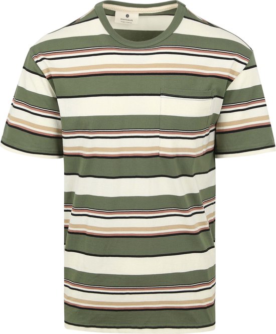 Anerkjendt - Akkikki T-shirt Streep Groen - Heren - Maat L - Regular-fit