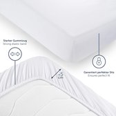 Zacht Microvezel Hoeslaken 140x200 cm - tot 25 cm Matrashoogte - Hoge Hoek - Perfecte Pasvorm - Heerlijk Zacht - Hoeslaken Wit - Set van 2