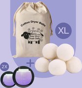 XL Drogerballen 6 stuks Combi Deal - Wasdrogerballen – Droogballen – 2 stuks Doseerbollen – 100% Nieuw-Zeelands Schapenwol – Milieu en Diervriendelijk - Wasbol - Doseerbol