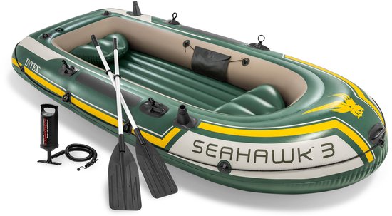 Intex Seahawk 3 Boot Set - 295 x 137 x 43 cm - Inclusief peddels en pomp
