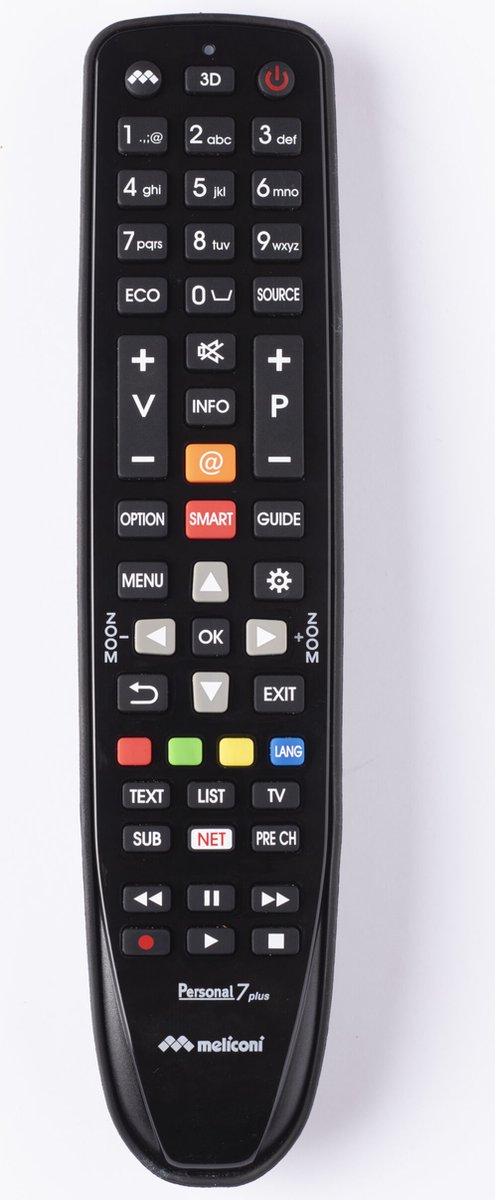 Meliconi Gumbody Personal 7 plus afstandsbediening IR Draadloos TV Drukknopen