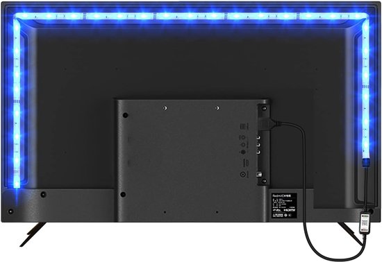 TV Achtergrondverlichting met Afstandsbediening - RGB LED Strip voor Decoratie - Bestuurbaar voor Slaapkamer, Woonkamer, en Home Cinema - Meerkleurig - Eenvoudige Installatie
