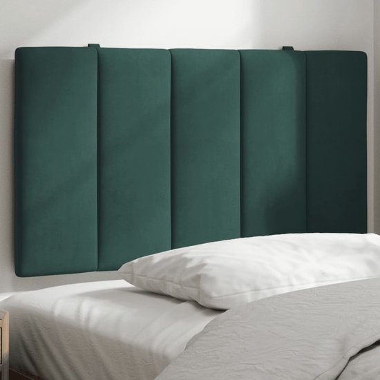 vidaXL-Coussin tête de lit-90 cm-velours-vert foncé