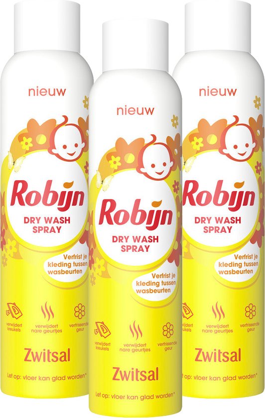 Zwitsal - Robijn Dry Wash Spray - Kleding Opfrisser - 3 x 200ml - Voordeelpack