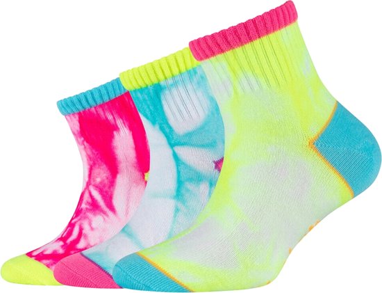 Skechers 3PPK Girls Casual Fancy Tie Die Socks SK41076-1001, voor meisje, Veelkleurig, Sokken, maat: