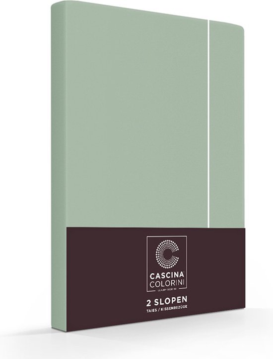 Premium Egyptisch percale katoen kussenslopen stripe groen/wit - 65x 65 - set van 2 - meest luxe katoensoort - hogere weefdichtheid en garenfijnheid - hotelsluiting