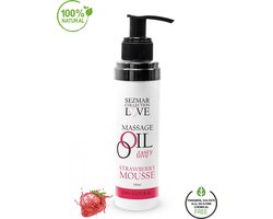 Sezmar Tasty Love Erotische Massageolie Strawberry: Perfectie voor Pure Sensualiteit, Diepe Verbinding en Romantische Verwennerij, 100% Natuurlijk | 100 ml