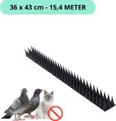 Duivenpinnen - duivenverjager - vogelverschrikker - vogelverjager - vogelwering - anti vogelpinnen - puntstrip met 68 pinnen - 36 x 43 cm - zwart - 15,4 METER