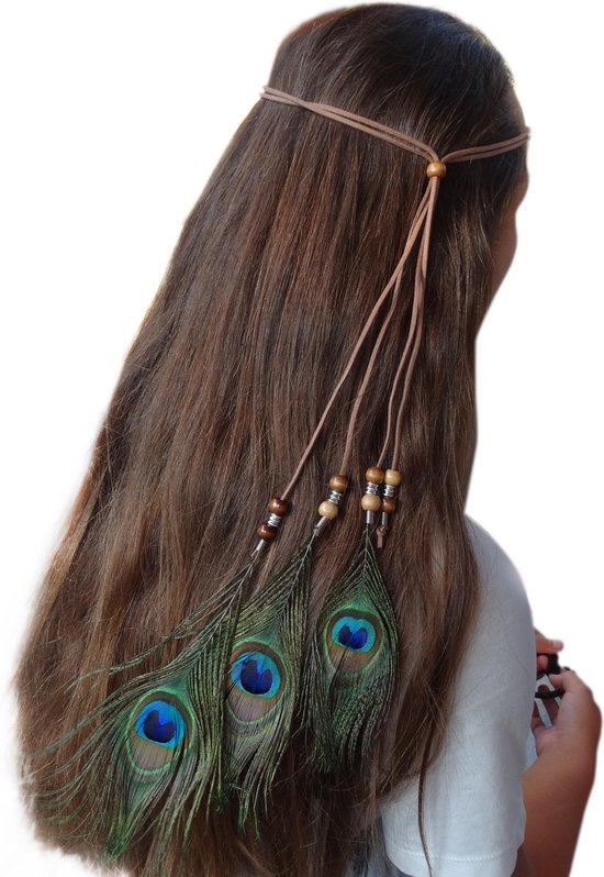 schaamte Op grote schaal eetbaar Jessidress Ibiza Style Haarband met veren Dames Hoofdband | bol.com