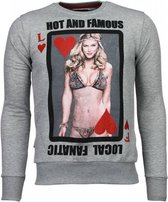 Hot & Famous Poker - Bar Refaeli - Rhinestone Sweater - Grijs